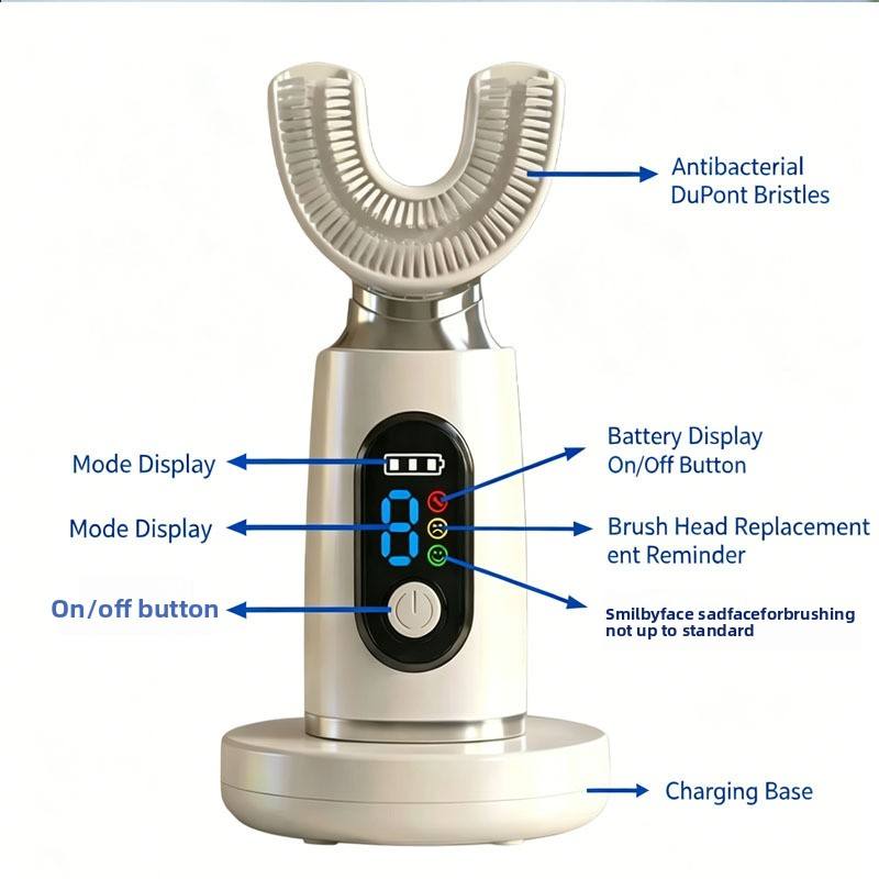 Smart U-Shaped Electric Toothbrush – 360° Automatic Sonic Cleaning